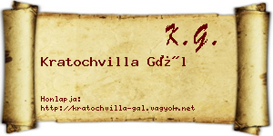 Kratochvilla Gál névjegykártya